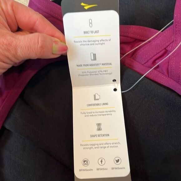 NWT Finis swimwear Skinback Solid One Piece Swimsuit size 32 - Picture 10 of 12